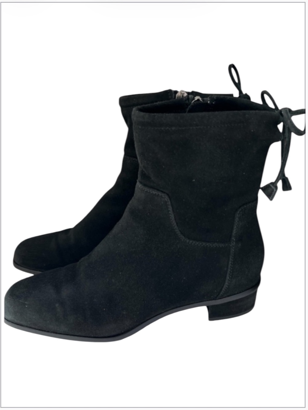 Aquatalia Black Suede Ankle Sock Boots Size 6.5